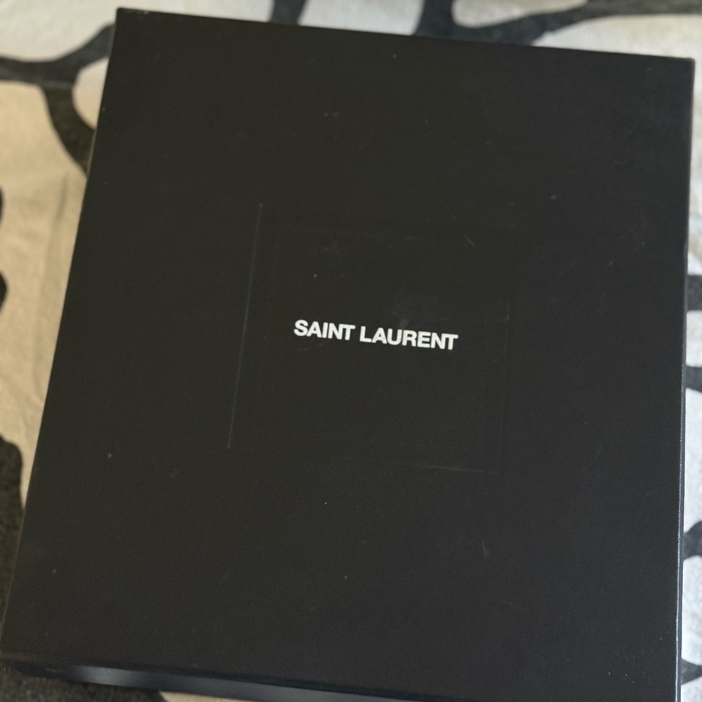 Saint Laurent Black Slingback Heels with Logo Heel - Picture 5 of 5